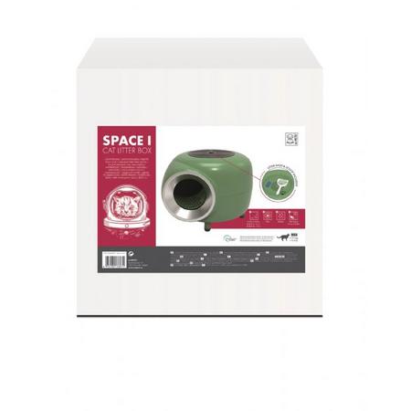 brsp 20400799 M-PETS SPACE 1 KAPALI KEDİ TUVALETİ GREEN 57X55X44CM 