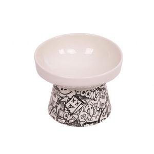 BRSP-20501599 M-PETS URBAN STYLE TILTD SERAMİK MAMA KABI 250ML BLACK/WHİTE 