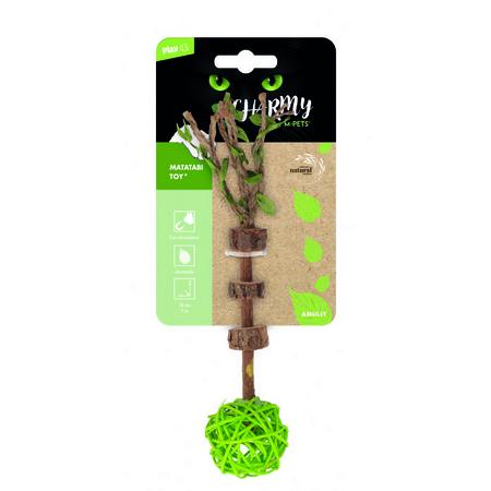 BRSP-20640399 M-PETS CHARMY AMULET MATATABİ KEDİ OYUNCAĞI GREEN