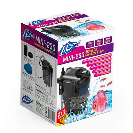 brsp XLPRO MINI-230 MİNİ DIŞ FİLTRE 210L/H (DOLU)