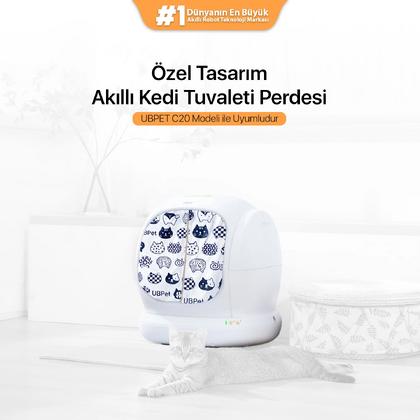 C20 Uyumlu Kedi Tuvaleti Perdesi | Kum Dağılım Önleyici | Mıknatıslı Giriş, Premium Kumaş