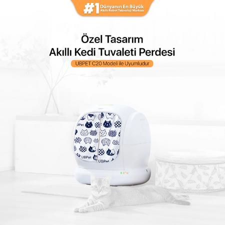 C20 Uyumlu Kedi Tuvaleti Perdesi | Kum Dağılım Önleyici | Mıknatıslı Giriş, Premium Kumaş