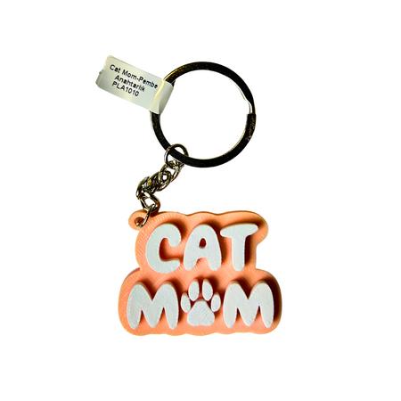 Cat Mom Pembe Anahtarlık PLA1010