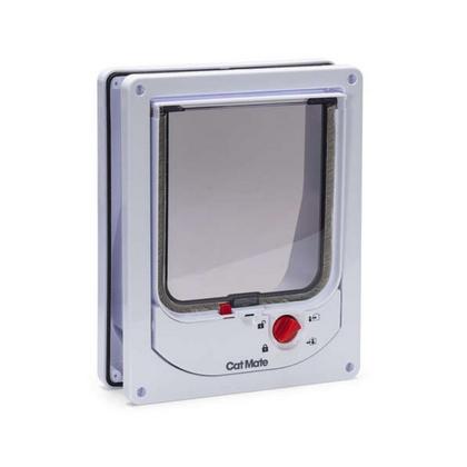 CatMate Kedi Kapısı, Magnet İle Özel Girişli, Çift Yönlü, 2 fonksiyonlu, Kilitli, Beyaz, 24
