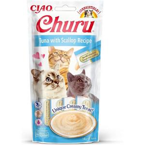 CZP-EU104 Ciao Churu Cream Ton Balıklı ve Deniz Taraklı Kedi Ödül Kreması 4 x 14 Gr
