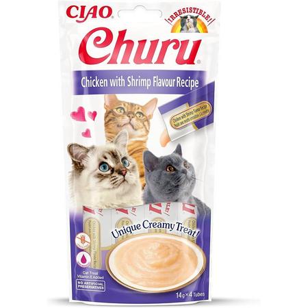 CZP-EU108 Ciao Churu Cream Tavuklu ve Karidesli Kedi Ödül Kreması 4 x 14 Gr