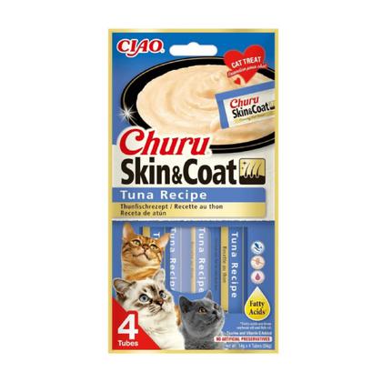 CZP-EU671 CİAO CHURU SKİN&COAT -CİLT VE TÜY SAĞLIĞI- TON BALIKLI ÖDÜL MAMASI 4 x 14 Gr