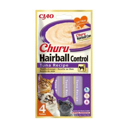 czp-eu675 CİAO CHURU HAİRBALL -TÜY YUMAĞI KONTROLLÜ- TON BALIKLI ÖDÜL MAMASI 4 X 14 GR