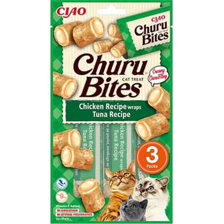CZP-EU721 CİAO CHURU BİTES TAVUK SARGILI VE TON BALIKLI KEDİ ÖDÜL MAMASI 3 X 10 GR