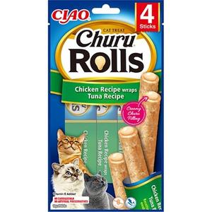 CZP-EU731 CİAO CHURU ROLLS STİCKS TAVUK SARGILI & TON BALIKLI KEDİ ÖDÜL MAMASI 4 X 10 GR 