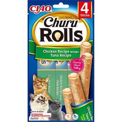 CZP-EU731 CİAO CHURU ROLLS STİCKS TAVUK SARGILI & TON BALIKLI KEDİ ÖDÜL MAMASI 4 X 10 GR 