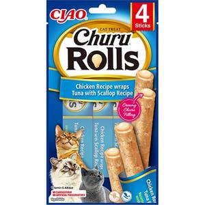 CZP-EU732 CİAO CHURU ROLLS STİCKS DENİZ TARAKLI, TAVUK SARGILI VE TON BALIKLI KEDİ ÖDÜL MAMASI 4 X 10 GR