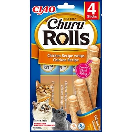 CZP-EU733 CİAO CHURU ROLLS STİCKS TAVUK SARGILI KEDİ ÖDÜL MAMASI 4 X 10 GR