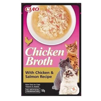 CZP-USA824  CİAO CHİCKEN BROTH TAVUK SULU VE SOMONLU KEDİ ÇORBASI 50 GR