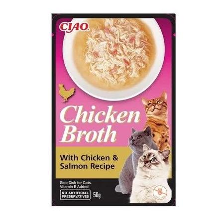 CZP-USA824  CİAO CHİCKEN BROTH TAVUK SULU VE SOMONLU KEDİ ÇORBASI 50 GR
