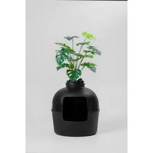 Dekor Saksı Kedi Tuvaleti (Siyah)