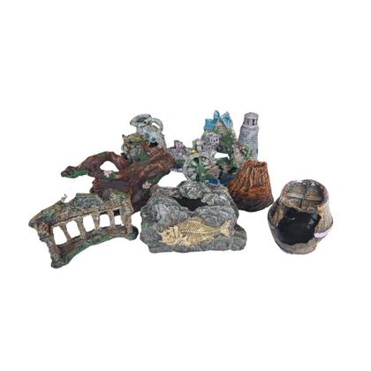 dkr orta (13 -29 cm muhtelif dekor) Tekli akvaryum dekoru