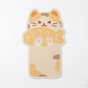 Duvara Yapışan Kedi Tırmalama Balık Yiyen Kedi