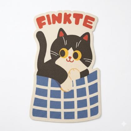 Duvara Yapışan Kedi Tırmalama Finkte Kedi