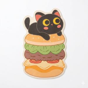 Duvara Yapışan Kedi Tırmalama Hamburger Kedi