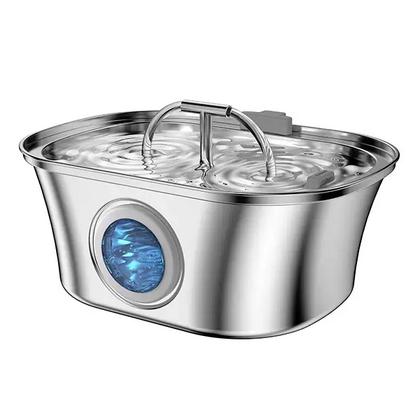 Electron Çelik Kedi Köpek Otomatik İki Musluklu Su Pınarı 3,2Lt