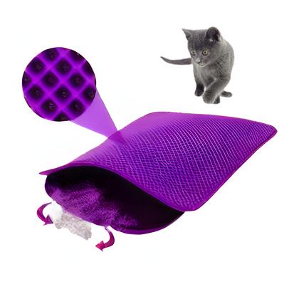 Elekli kedi tuvalet önü paspası 40 x 55 cm mor zpü