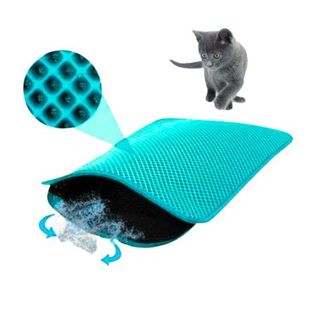 Elekli Kedi Tuvalet Önü Paspası 40 X 55 Cm turkuaz zpü