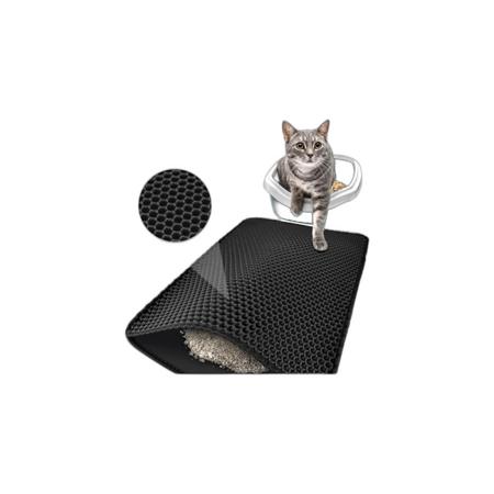 Elekli Kedi Tuvalet Önü Paspası 40 x 55 Cm Siyah