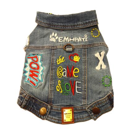 empati nakışlı kot yelek XS beden 6154