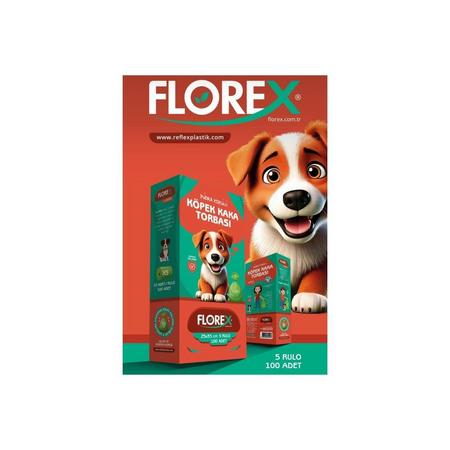Florex Pudra Kokulu Köpek Kaka Torbası 25x35cm 5 rolu 100'lü