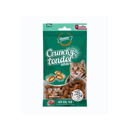 Gnawlers Crunchy Tavuklu ve Sütlü Prebiotik Destekli Kedi Ödül Maması 65gr