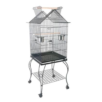 H06-BİRDLİFE SEHPALI PAPAĞAN KAFESİ SİYAH 51X51X140