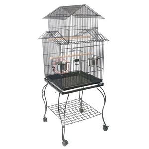 H07-BİRDLİFE SEHPALI PAPAĞAN KAFESİ SİYAH 51X51X140
