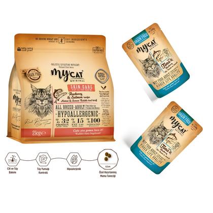 Hamsi & Somon Balıklı Skin Care Yetişkin Kediler İçin Lezzet Paketi