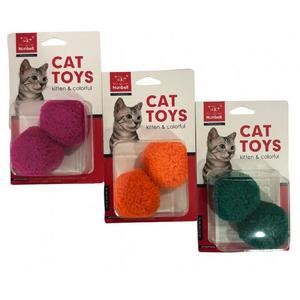 HAS- 520-6062 Nunbell Kedi Oyuncağı Tüylü Top 2'li