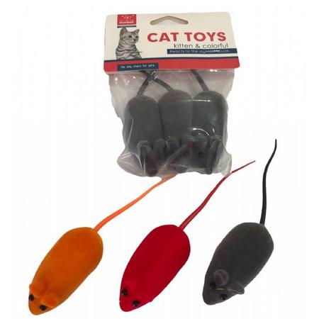 HAS- 520-6091  Nunbell Renkli Tüylü Fare Üçlü