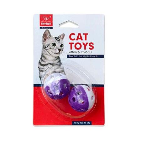 HAS-520-6008 Nunbell Kedi Oyuncağı İkili Zilli Top 