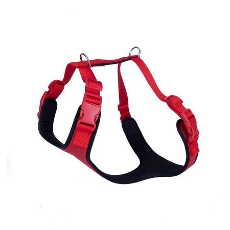 Havalı Dokumadan El Yapımı Köpek Göğüs Tasması L-2x55-65cm - Kırmızı