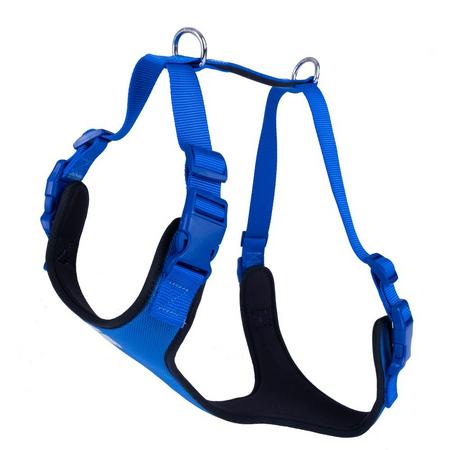 Havalı Dokumadan El Yapımı Köpek Göğüs Tasması L-2x55-65cm - Mavi