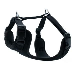 Havalı Dokumadan El Yapımı Köpek Göğüs Tasması M-2x40-50cm - Siyah