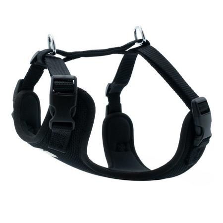 Havalı Dokumadan El Yapımı Köpek Göğüs Tasması XS-1,5x35-45cm - Siyah