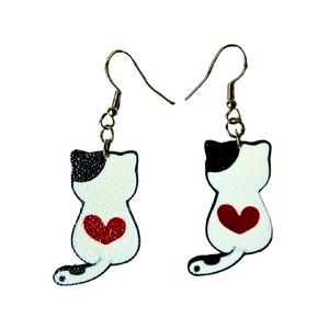 Kalpli Beyaz Kedi Küpe K2014