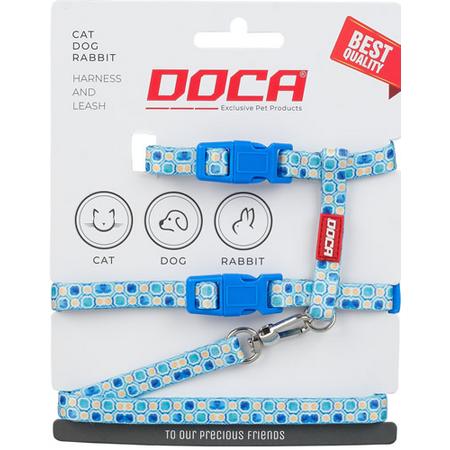 Kedi Göğüs Tasması Aqua Desenli