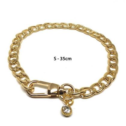 kedi&köpek sarı zincir kolye ince s 35cm