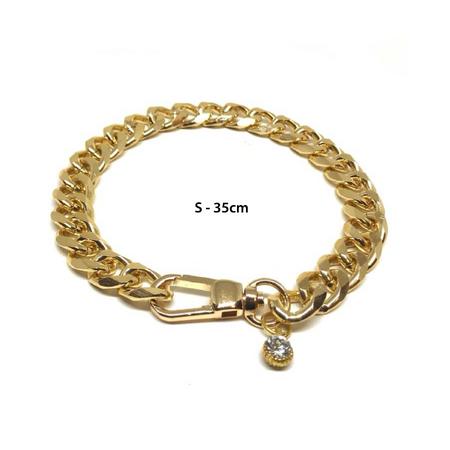 kedi&köpek sarı zincir kolye kalın s 35cm