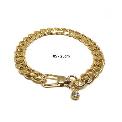 kedi&köpek sarı zincir kolye kalın xs  25cm