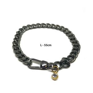 kedi&köpek siyah zincir kolye kalın l 55cm petbucks