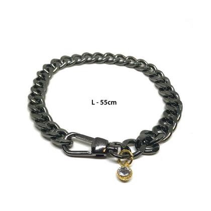 kedi&köpek siyah zincir kolye kalın l 55cm petbucks