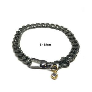 kedi&köpek siyah zincir kolye kalın s 35cm petbucks