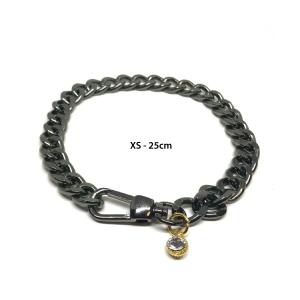 kedi&köpek siyah zincir kolye kalın xs  25cm petbucks